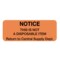 Nevs Notice This is not a Disposable Item 7/8" x 2-1/4" Flr Orange w/Black CS-2567 - alternate 1